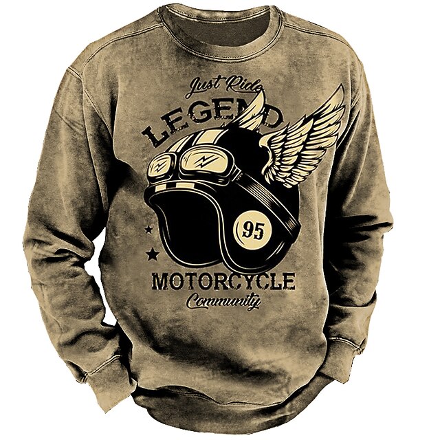 

Men's Sweatshirt Pullover Graphic Wings Print Sports Outdoor Casual Daily 3D Print Basic Casual Western Aztec Hoodies Sweatshirts Brown