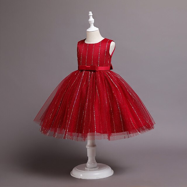 

Kids Little Girls' Dress Plain Tulle Dress Party Daily Bow Gray Pink Dusty Blue Knee-length Sleeveless Elegant Cute Dresses Children's Day Spring Summer Slim 3-10 Years