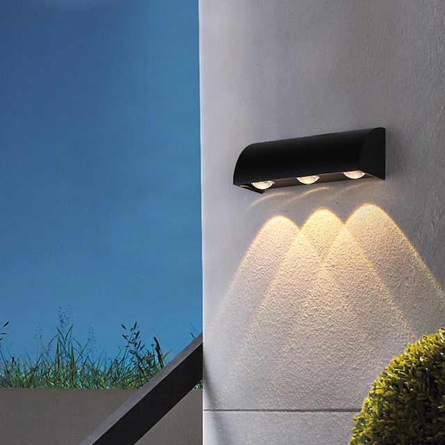  مصباح حائط خارجي بإضاءة ليد مضادة للماء لساحة الفناء وأضواء جدارية معدنية 220-240 فولت 3 واط