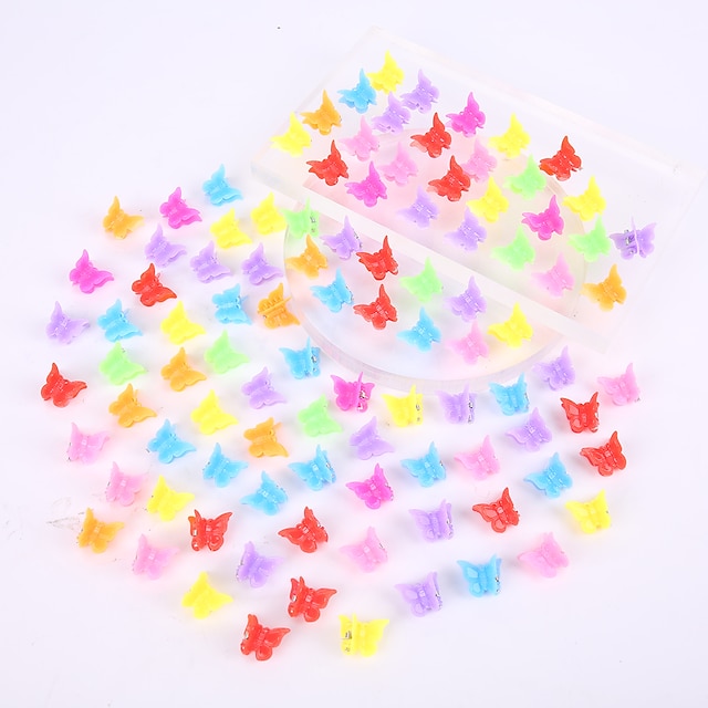 

100pcs Kids / Toddler Girls' Active / Sweet Casual / Daily Geometric Bow Nylon / Polyester Hair Accessories Rainbow Kid onesize