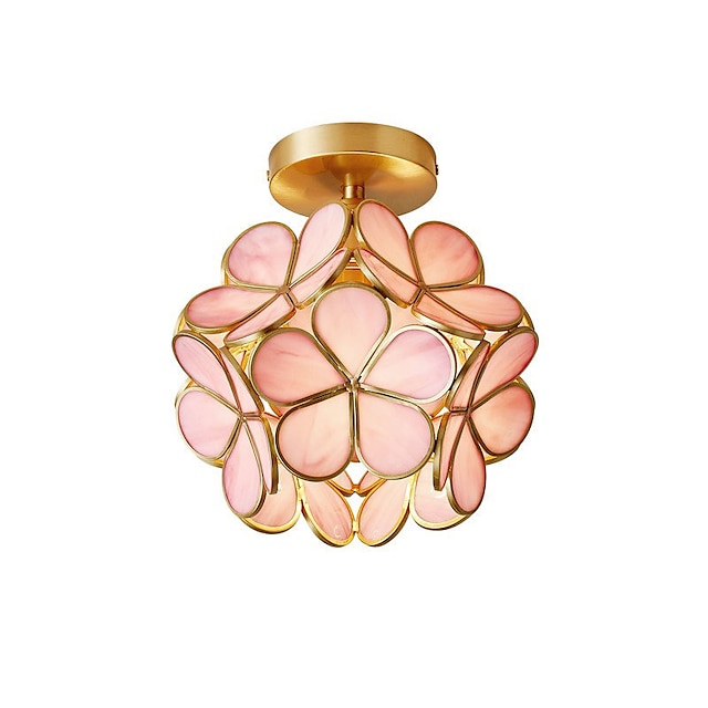  20 cm luz de teto led design de flores pingente lanterna design de vidro latão moderno 220-240v