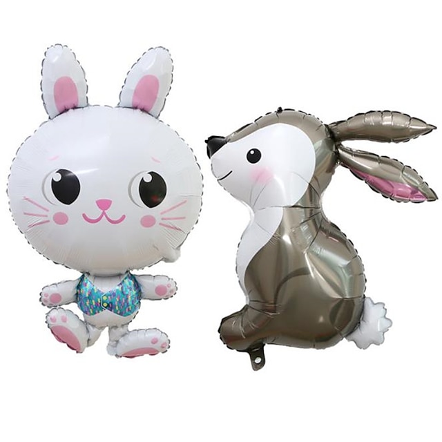 Home & Garden Home Decor | Easter aluminum foil balloon holiday decoration white rabbit grey rabbit - CP79807