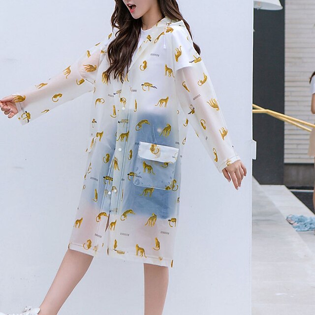 

Hiking Full Print Raincoat Thickening Cycling Travel Fashion Eva Adult Pocket Poncho Unicorn Rain Gear