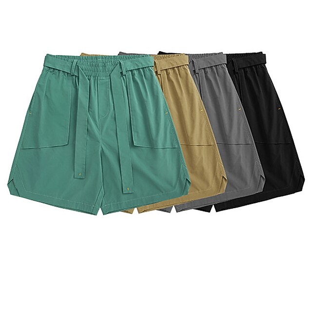 

Men's Casual / Sporty Chino Shorts Drawstring Elastic Waist Knee Length Pants Casual Daily Micro-elastic Solid Color Comfort Breathable Mid Waist Green Black Khaki Dark Gray S M L XL