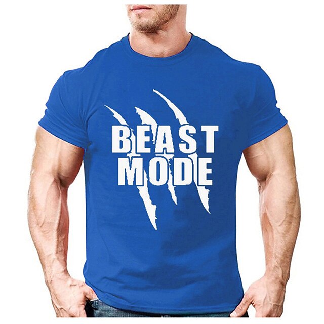 

Men's T shirt Hot Stamping Graphic Letter Crew Neck Street Casual Print Short Sleeve Tops Lightweight Fashion Breathable Comfortable Blue White Black
