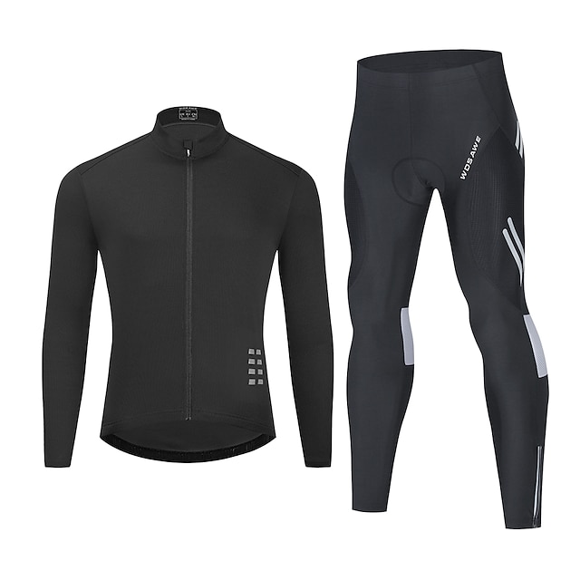 Sports & Outdoors Cycling | WOSAWE Mens Long Sleeve Cycling Jersey with Bib Tights Mountain Bike MTB Road Bike Cycling Black Ora