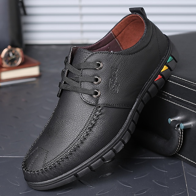 

Men's Oxfords Classic British Daily Office Career PU Booties / Ankle Boots Black Brown Fall Spring