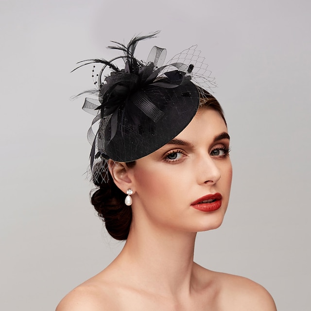  Fascinátory klobouky čelenka peří síťový talířek klobouk podzimní svatba párty  večer Melbourne Cup koktejlové Royal Ascot s peřím čepice čelenka fascinátory den závodů šaty