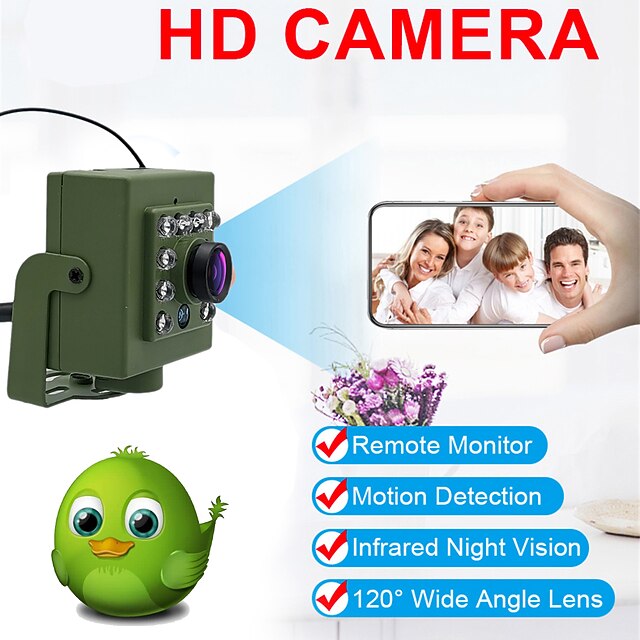 Green Wifi Bird Box Camera Kit Audio 1920P 1080P IR CUT Night Vision 940nm LED RTSP FTP Mini IP