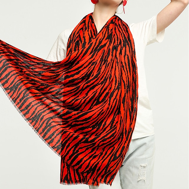 

Sleeveless Ladies Polester / Cotton Blend Party / Holiday Women's Wrap / Women's Scarves With Pattern / Print