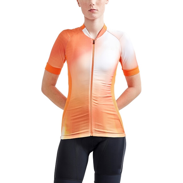 

21Grams Women's Short Sleeve Cycling Jersey Summer Spandex Orange Gradient Bike Top Mountain Bike MTB Road Bike Cycling Quick Dry Moisture Wicking Sports Clothing Apparel / Athleisure