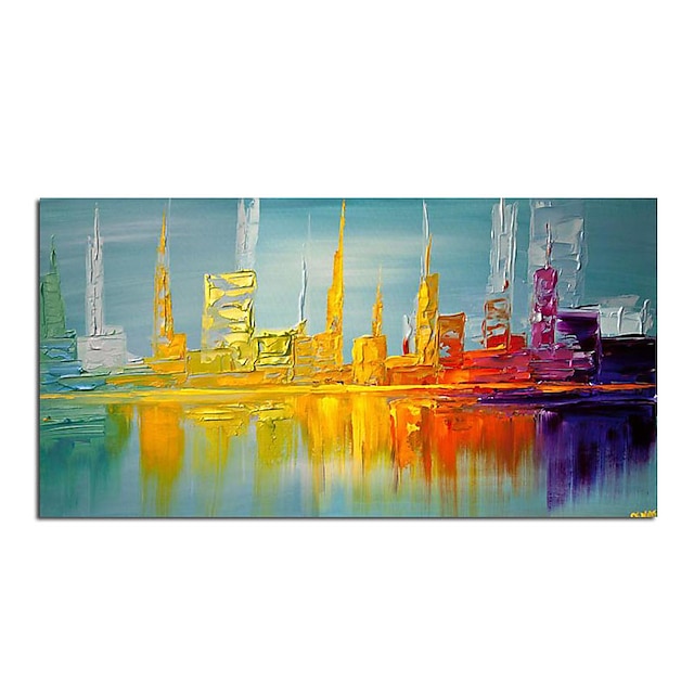 Home & Garden Wall Art | Oil Painting Hand Painted Vertical Abstract Landscape Classic Modern Rolled Canvas (No Frame) - BS16695