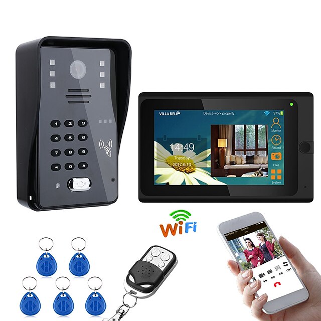 

MOUNTAINONE SY705MJK11-12 Interphone Wired Photographed / Multifamily video doorbell / Camera 7 inch Ding dong 1024-600 Pixel One to One video doorphone
