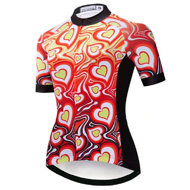 

21Grams Women's Short Sleeve Cycling Jersey Summer Spandex Red Heart Bike Top Mountain Bike MTB Road Bike Cycling Quick Dry Moisture Wicking Sports Clothing Apparel / Athleisure