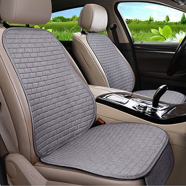  Funda de asiento de coche de lino de lino – Almohadilla de cojín para el asiento delantero accesorio interior de auto transpirable para coche SUV
