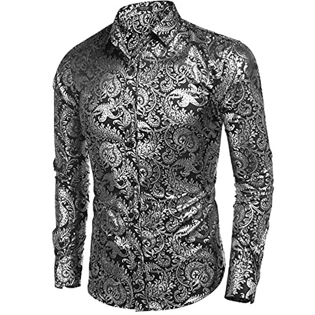 Mens Clothing Mens Shirts | Mens Shirt Graphic Turndown Street Casual Button-Down Long Sleeve Tops Casual Fashion Breathable Com