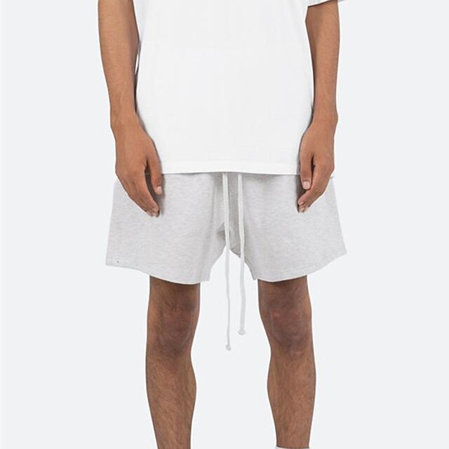 

Men's Stylish Casual / Sporty Shorts Elastic Waist Knee Length Pants Sports Outdoor Daily Micro-elastic Solid Color Comfort Breathable Mid Waist White Black Light gray M L XL XXL 3XL
