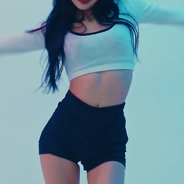 

Women's Black Pink Kpop Dancer Performance Blouse / Shirt Stylish Jazz Polyester White Black Top Skirt