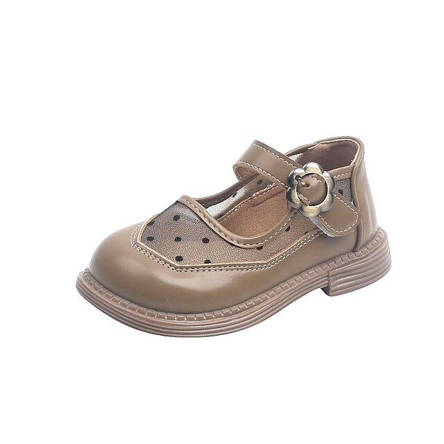 Shoes & Bags Kids Shoes | Girls Flats Childrens Day PU School Shoes Little Kids(4-7ys) School Daily Lace Black Khaki Beige Fall 