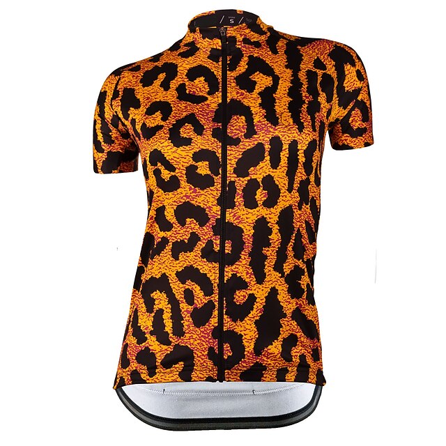 

21Grams Women's Short Sleeve Cycling Jersey Summer Spandex Yellow Leopard Bike Top Mountain Bike MTB Road Bike Cycling Quick Dry Moisture Wicking Sports Clothing Apparel / Stretchy / Athleisure