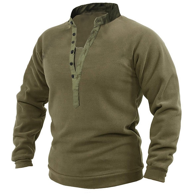 

Men's Sweatshirt Pullover Solid Color Sports Outdoor Casual Daily 3D Print Basic Casual Hoodies Sweatshirts Army Green