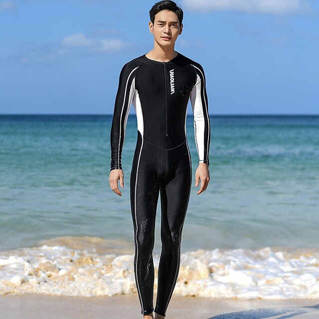 Sports & Outdoors Surfing, Diving & Snorkeling | Mens Rash Guard Dive Skin Suit Full Body Swimwear UPF50+ Front Zip Bathing Suit