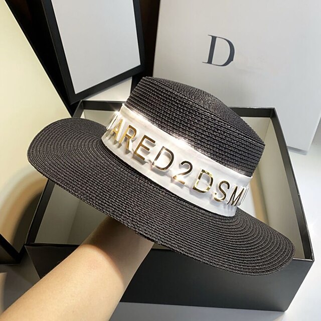 

Simple Solid Color Straw Hats / Straw Hats with Metal 1pc Party / Evening / Holiday Headpiece