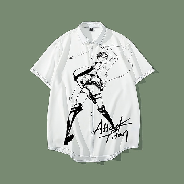 

Inspired by Attack on Titan levi ackerman Blouse / Shirt Anime Terylene Anime 3D Harajuku Graphic Top For Men's