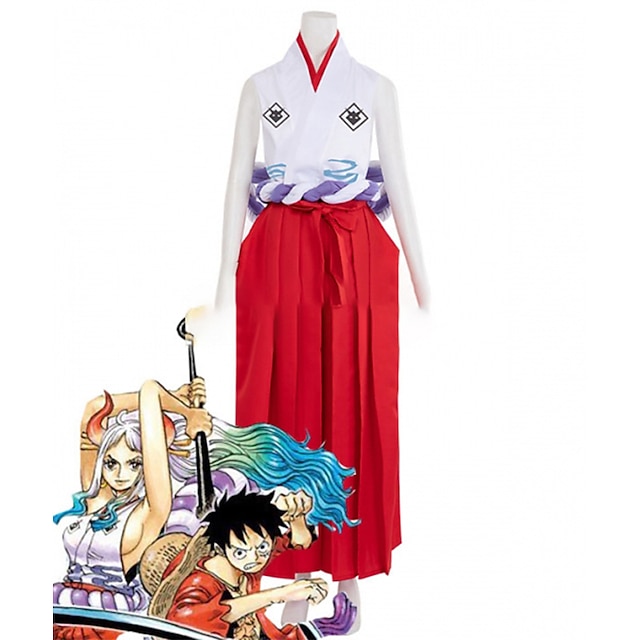  Inspirado por One Piece Yamato Anime Trajes de cosplay Japanês Trajes de cosplay Blusa Saia Cinto Para Mulheres