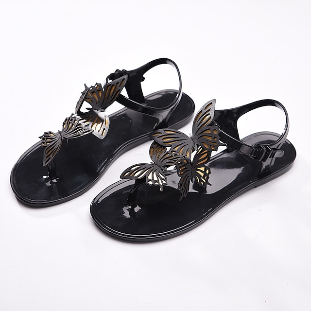 

Women's Sandals Flat Sandals Flat Heel Round Toe Casual Daily PVC Buckle Spring Summer Solid Colored Green White Black