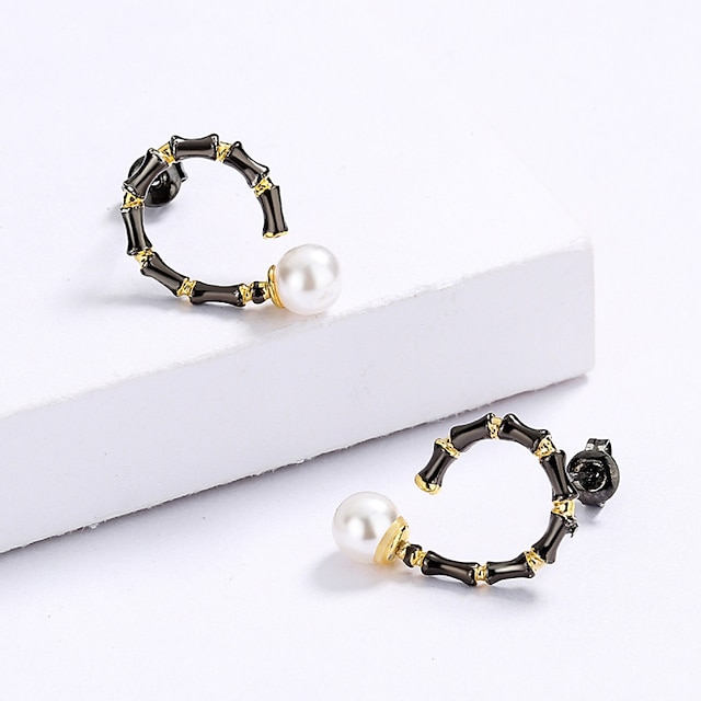 Shoes & Bags Fashion Accessories | Womens Ivory Pearl Earrings Geometrical Botanical Unique Design Natural Fashion Vintage Europ