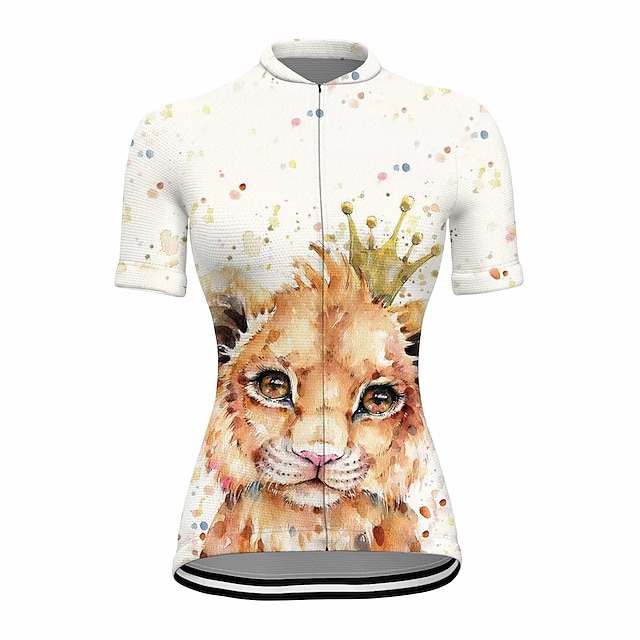 

21Grams Women's Short Sleeve Cycling Jersey Summer Spandex White Dog Bike Top Mountain Bike MTB Road Bike Cycling Quick Dry Moisture Wicking Sports Clothing Apparel / Stretchy / Athleisure