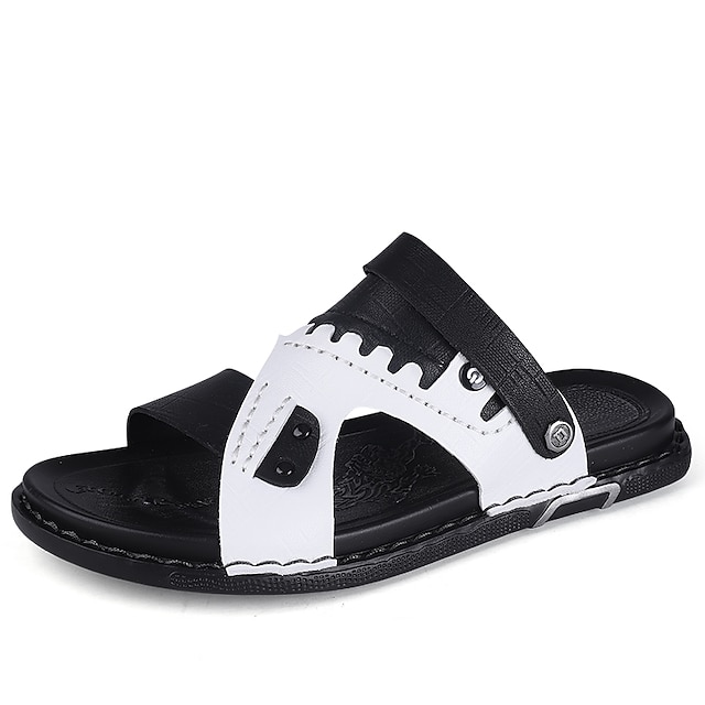 

Men's Sandals Casual Beach Daily Microfiber Black Gray Spring Summer