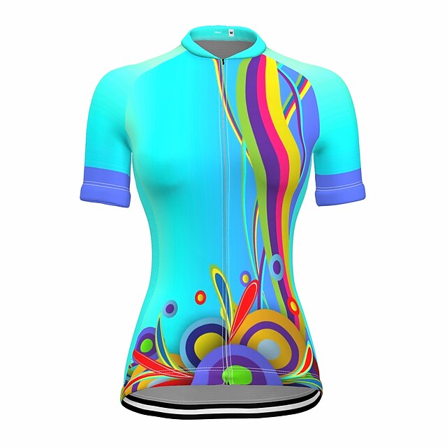 

21Grams Women's Short Sleeve Cycling Jersey Summer Spandex Blue Bike Top Mountain Bike MTB Road Bike Cycling Quick Dry Moisture Wicking Sports Clothing Apparel / Stretchy / Athleisure