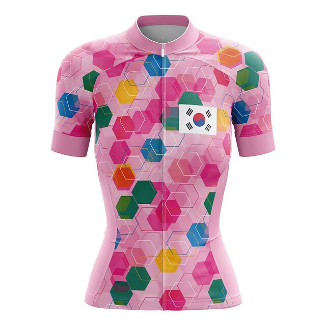 

21Grams Women's Short Sleeve Cycling Jersey Summer Spandex Pink Bike Top Mountain Bike MTB Road Bike Cycling Quick Dry Moisture Wicking Sports Clothing Apparel / Stretchy / Athleisure