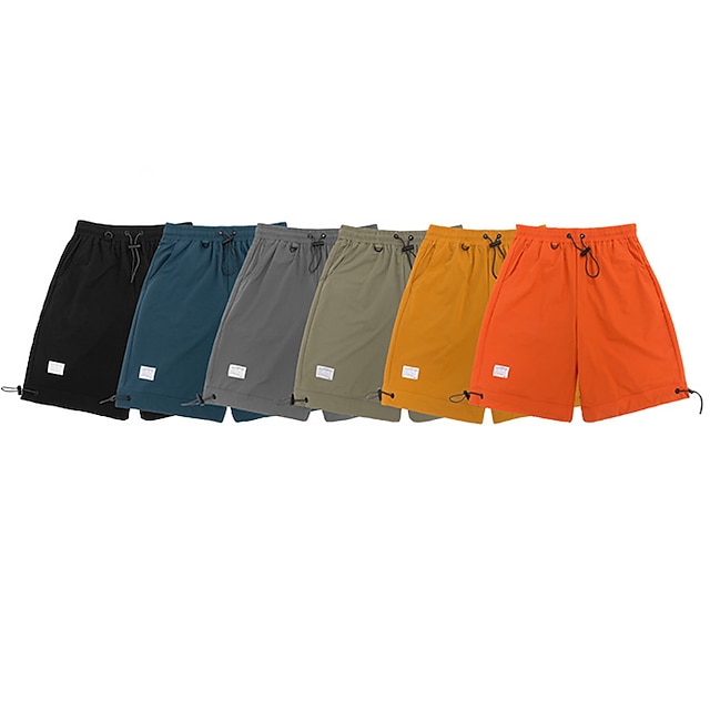 

Men's Casual / Sporty Chino Shorts Drawstring Elastic Waist Knee Length Pants Casual Daily Micro-elastic Solid Color Comfort Breathable Mid Waist Blue Black Gray Khaki Orange S M L XL