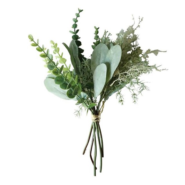 

Artificial Plants Plastic Modern Contemporary Tabletop Flower Eucalyptus Bunch Plant