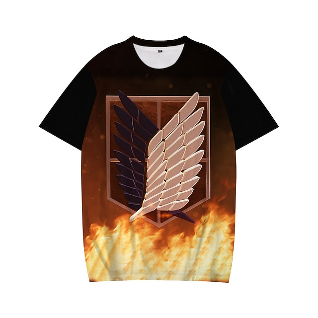 

Inspired by Attack on Titan Eren Yeager T-shirt Cartoon 100% Polyester Anime Harajuku Graphic Kawaii T-shirt For Men's / Women's / Couple's