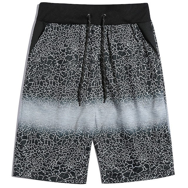 

Men's Stylish Casual / Sporty Straight Shorts Elastic Waist Knee Length Pants Sports Outdoor Daily Micro-elastic Graphic Camouflage Comfort Breathable Mid Waist Black / White Black S M L XL
