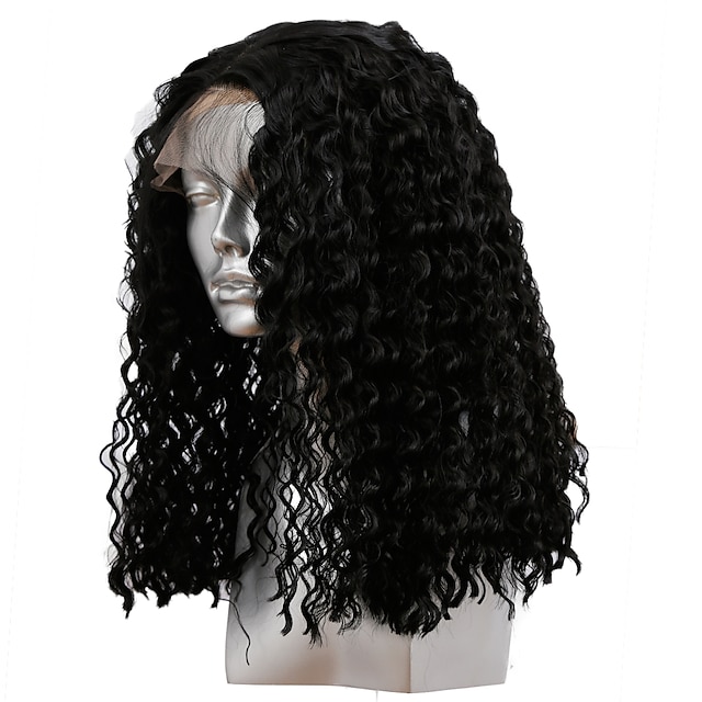 

Synthetic Lace Wig Afro Curly Style 12-20 inch Black Middle Part 13x4x1 T Part Lace Front Wig Unisex Wig Black / Daily Wear