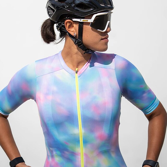 

21Grams Women's Short Sleeve Cycling Jersey Summer Spandex Blue Bike Top Mountain Bike MTB Road Bike Cycling Quick Dry Moisture Wicking Sports Clothing Apparel / Stretchy / Athleisure