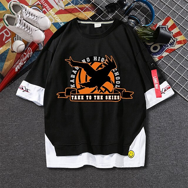 

Inspired by Haikyuu Nekoma high school Hinata ShoYou T-shirt Cartoon 100% Polyester Anime Harajuku Graphic Kawaii T-shirt For Men's / Women's / Couple's