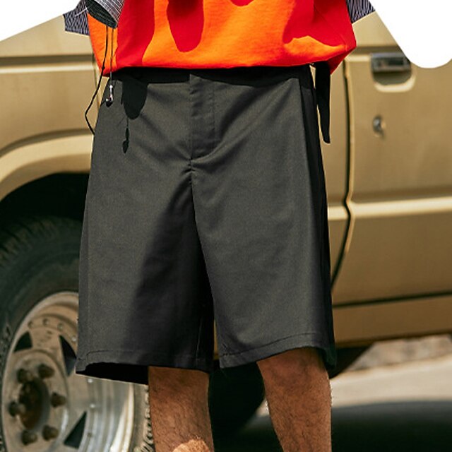 

Men's Casual / Sporty Chino Shorts Pocket Knee Length Pants Casual Daily Micro-elastic Solid Color Comfort Breathable Mid Waist Black 28 30 32 34