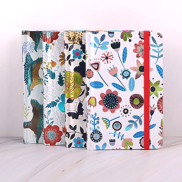 

4 pcs Lined Notebook Ruled A5 5.8×8.3 Inch A6 4.1×5.8 Inch Cartoon Aesthetic PU Hardcover Portable 160 Pages Notebook for Office Student