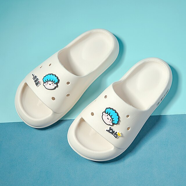 

Men's Unisex Slippers Flip-Flops Casual Beach Home Daily Rubber White Gray Blue Spring Summer