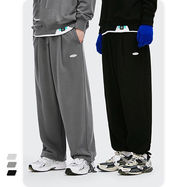 

Men's Stylish Casual / Sporty Jogging Pants Elastic Waist Pants Sports Outdoor Daily Micro-elastic Solid Color Comfort Breathable Mid Waist Black Light gray Dark Gray S M L XL