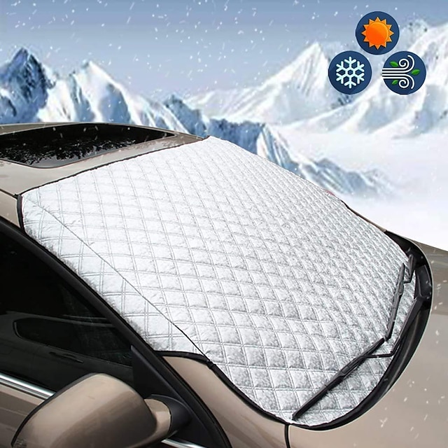  Car Windshield Cover Heavy Duty Ultra Thick Protective Windscreen Cover - Snow Ice Frost Sun UV Dust Water Resistent - Pefect Fit for Cars SUVs All Years Summer/Winter