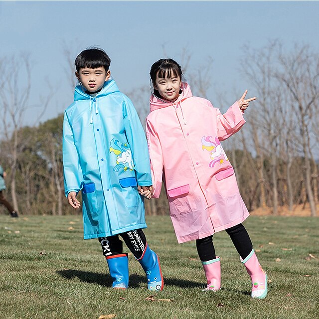 

Raincoat Children's Thickened Large Brim with Schoolbag Poncho Cartoon Student Mountaineering Walking Cycling Raincoat