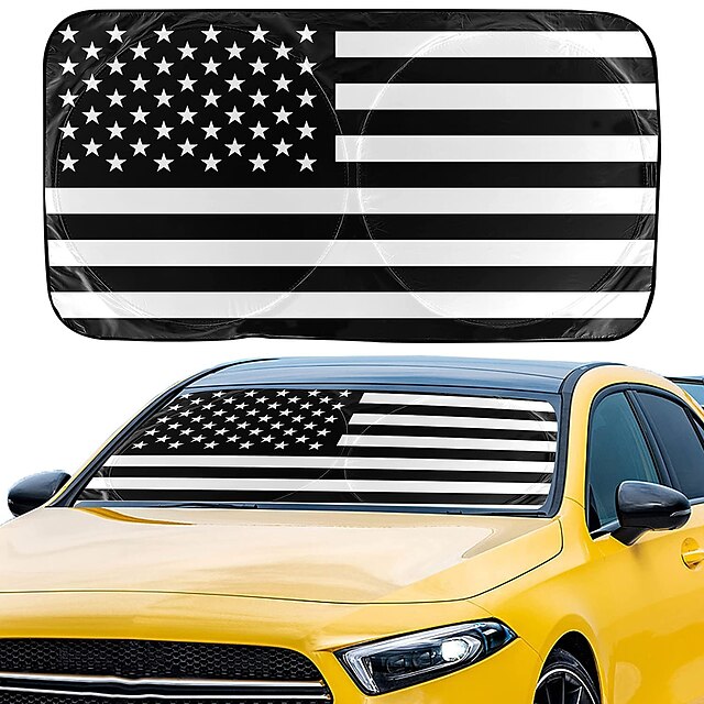 Consumer Electronics Automotive | StarFire 64X32 Inches American Flag Windshield Sun Shade for Car Robust 240T Polyester Materia