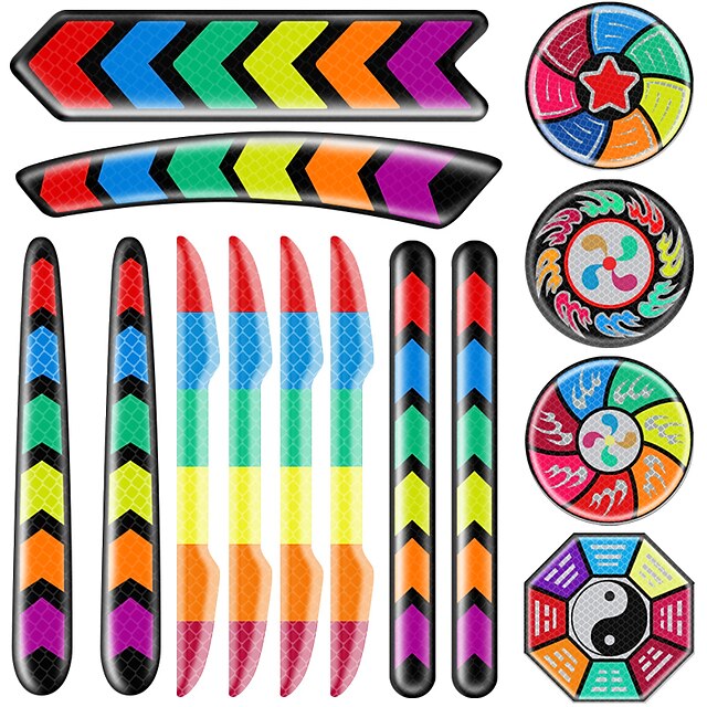  A set of 13 kinds of wheel stickers reflective rim stripe tape bicycle motorcycle car suitable tire auto parts